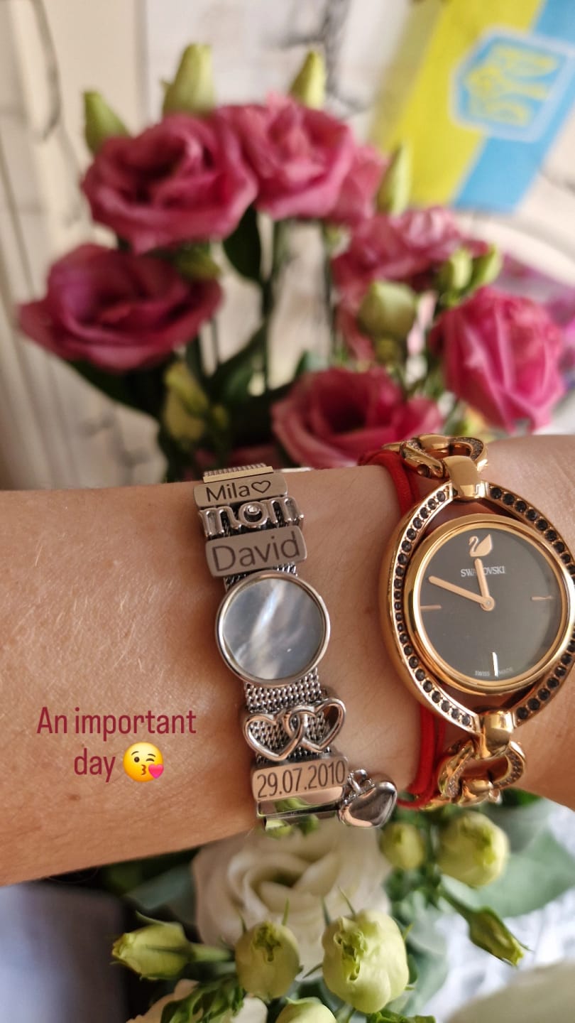 Customer photo review of Mesh charm name silver
