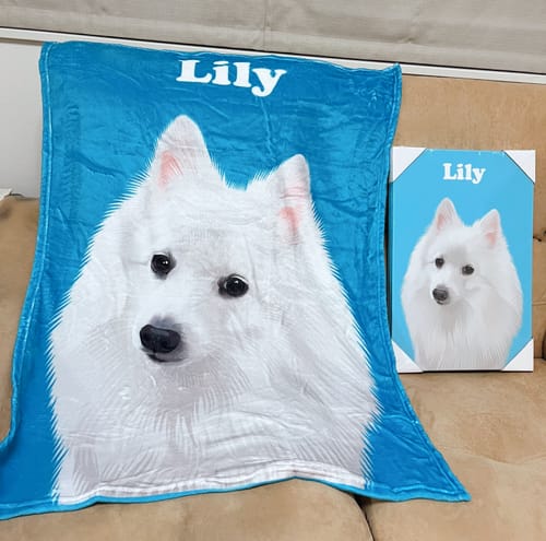Customer photo review of Petcanva©オーダーメイド ブランケット