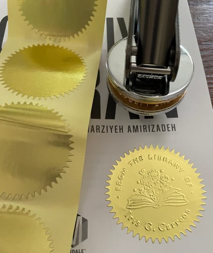 Customer photo review of Custom Book Embosser