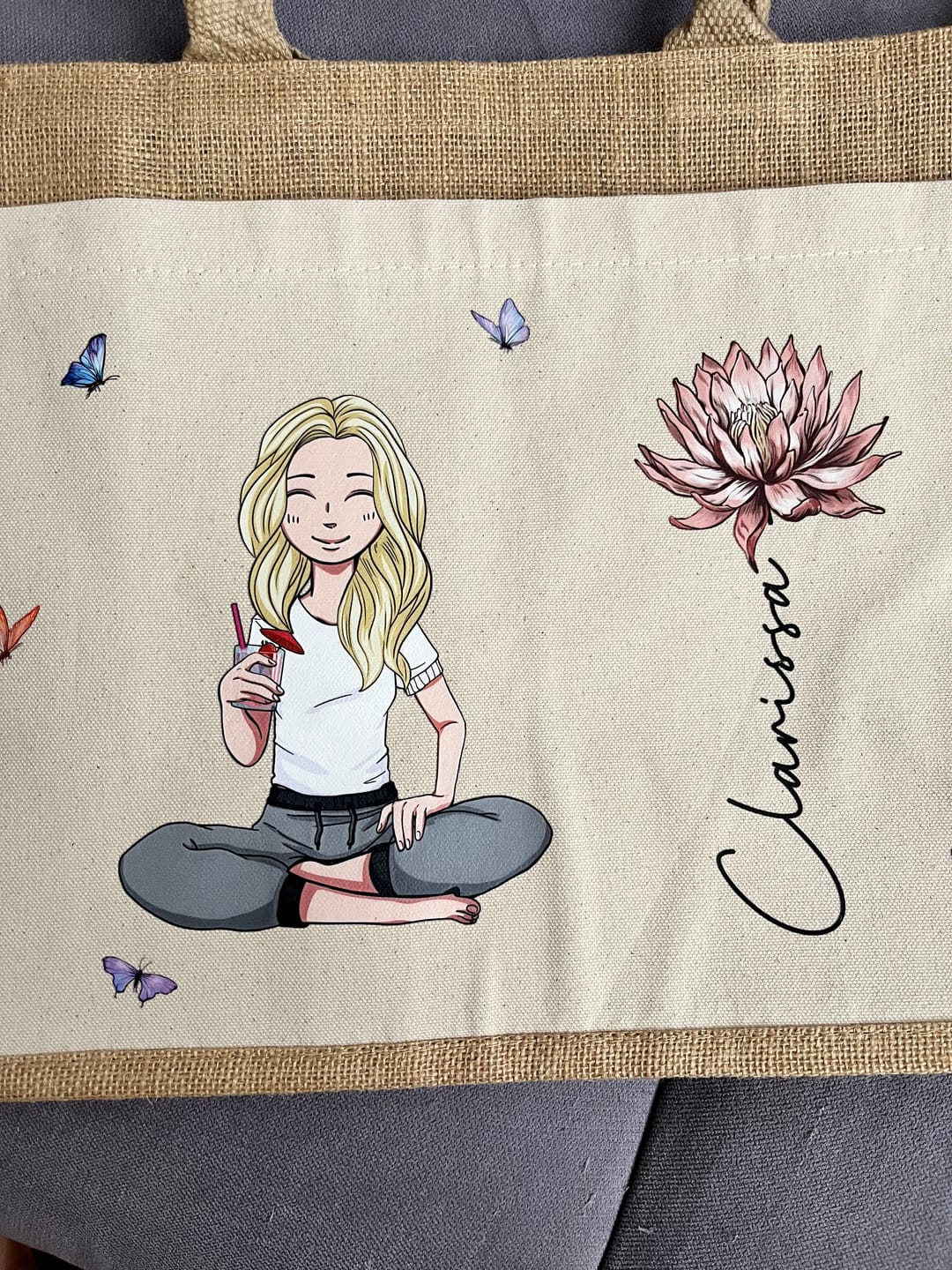 Customer photo review of Beachtime - Individuelle Personalisierte Strandtasche mit Blume