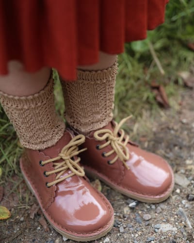 Customer photo review of Scallop Boot - Rose Clay Patent