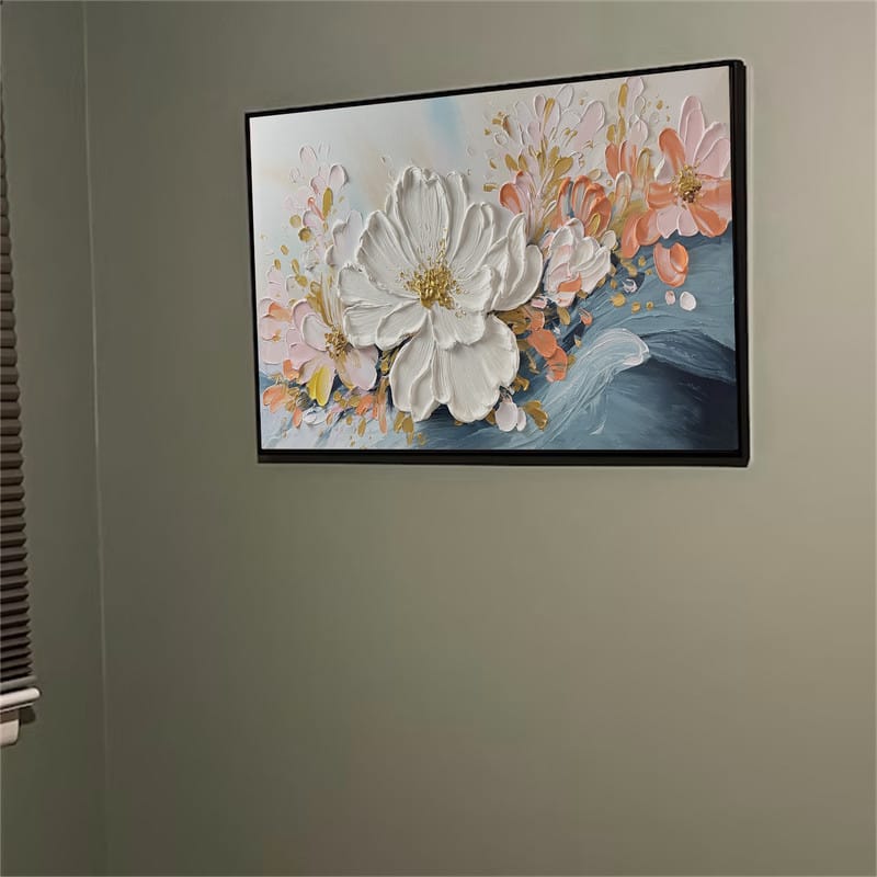 Customer photo review of Colorful Flower Textured Painting Canvas #FP011