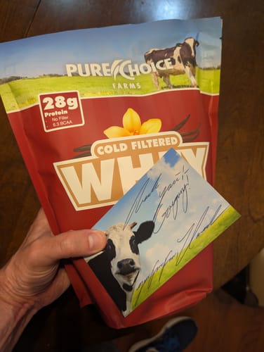 Customer photo review of Whey Protein Isolate with Organic Vanilla