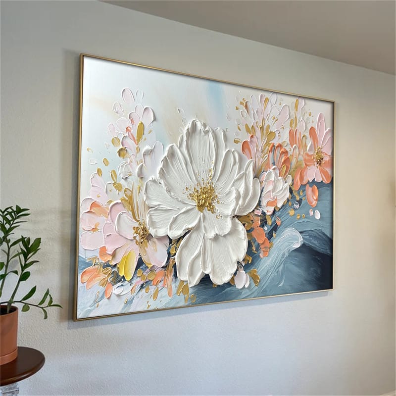 Customer photo review of Colorful Flower Textured Painting Canvas #FP011