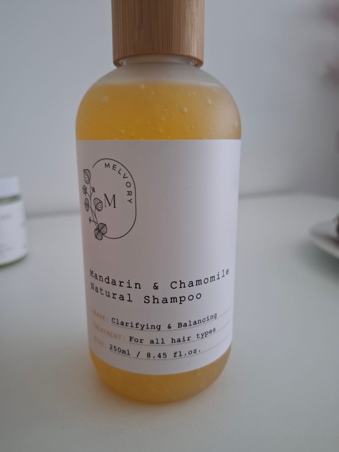 Customer photo review of Mandarin & Chamomile Natural Shampoo