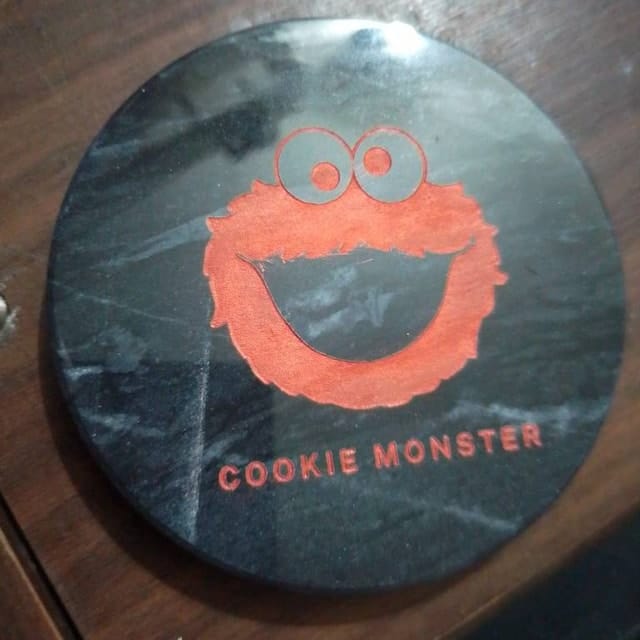 Customer photo review of Custom Engraved Round Marble Coaster