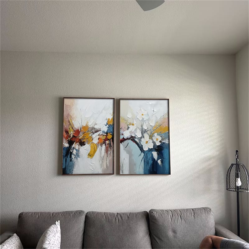 Customer photo review of Colorful Flower Textured Painting Canvas #FP004