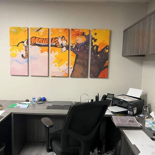 Customer photo review of Cartoon Wall Art Calvin and Hobbes Canvas Print
