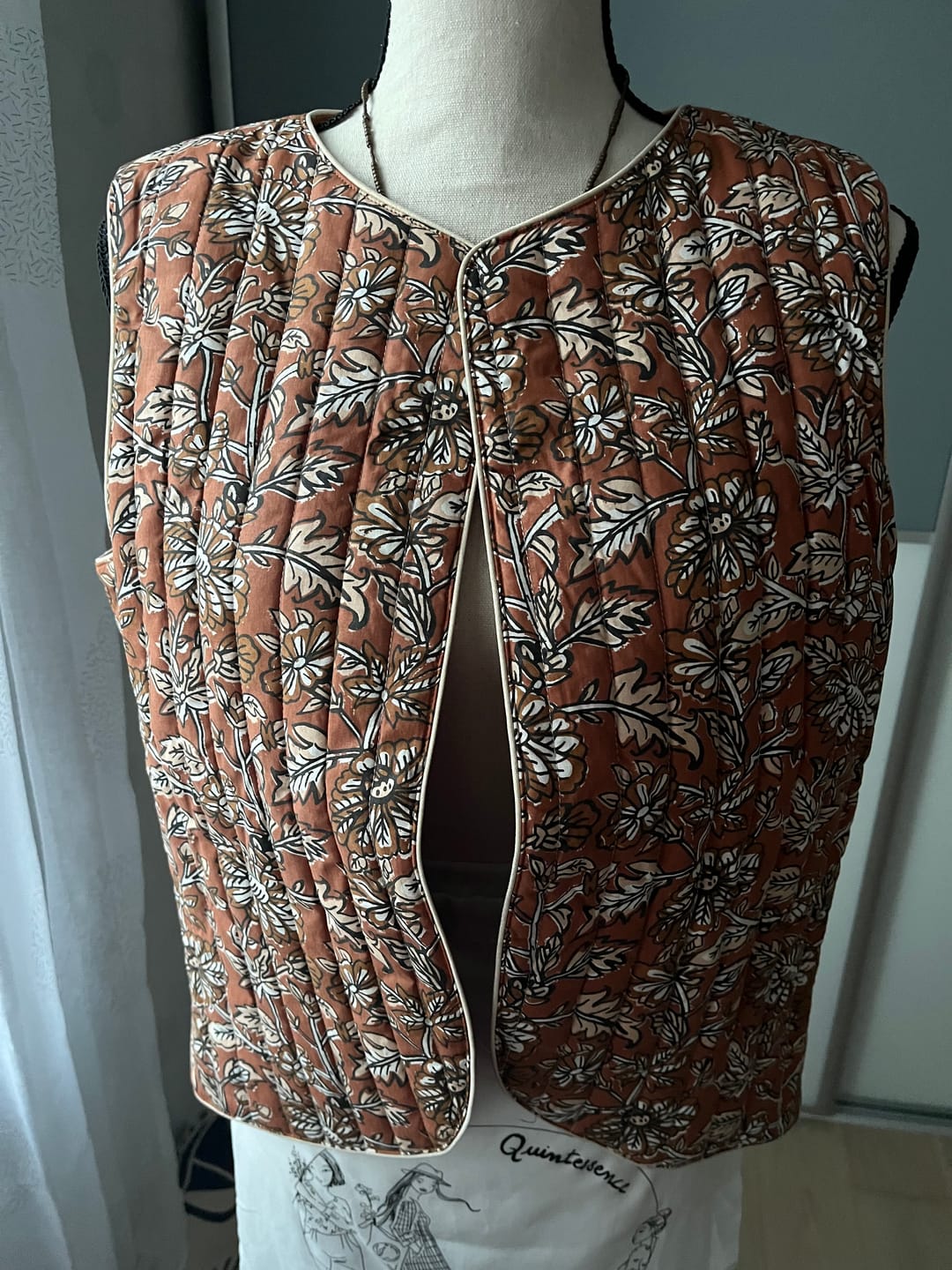 Customer photo review of Veston Gaston en matelassé Châtaigne / lin écureuil