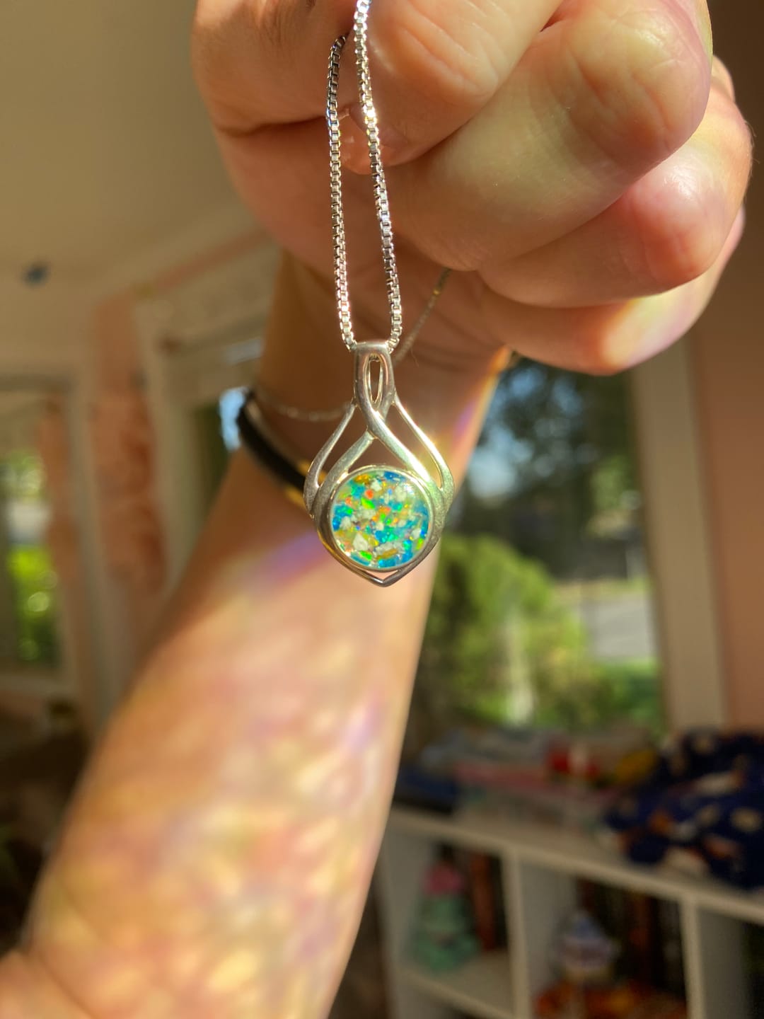 Customer photo review of Celtic Drop Cremation Pendant