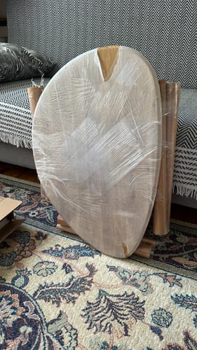 Customer photo review of Ahşap Zigon Sehpa 3'lü Set - Doğal Masif Kestane Ağacı (Ercol Style)