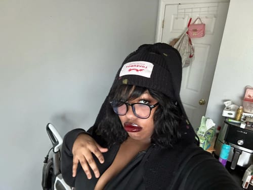 Customer photo review of StrayKids Lee Know & Seungmin Style Knitted Hat with Long Ears