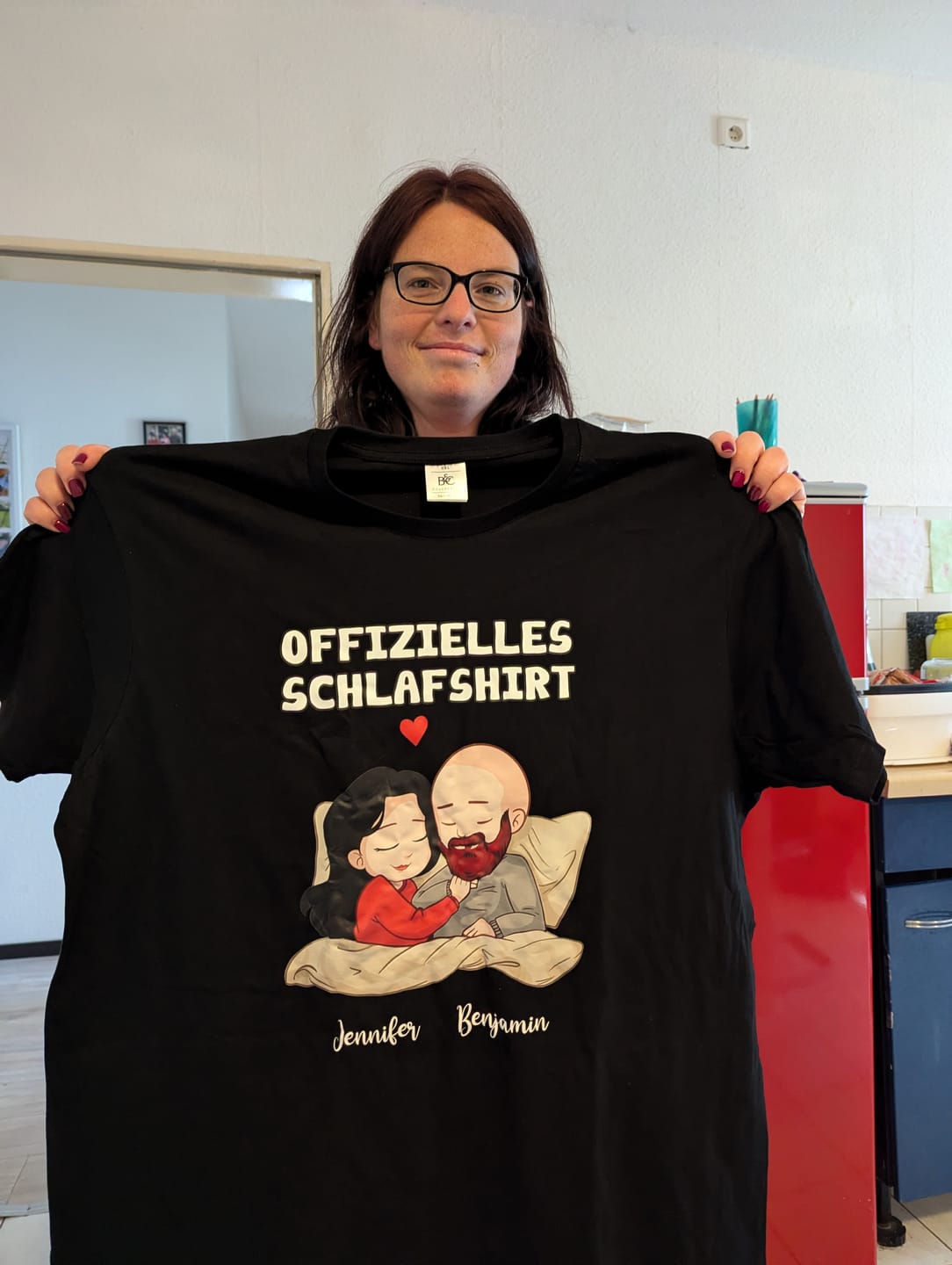 Customer photo review of Offizielles Schlafshirt - Personalisiertes T-Shirt für Paare