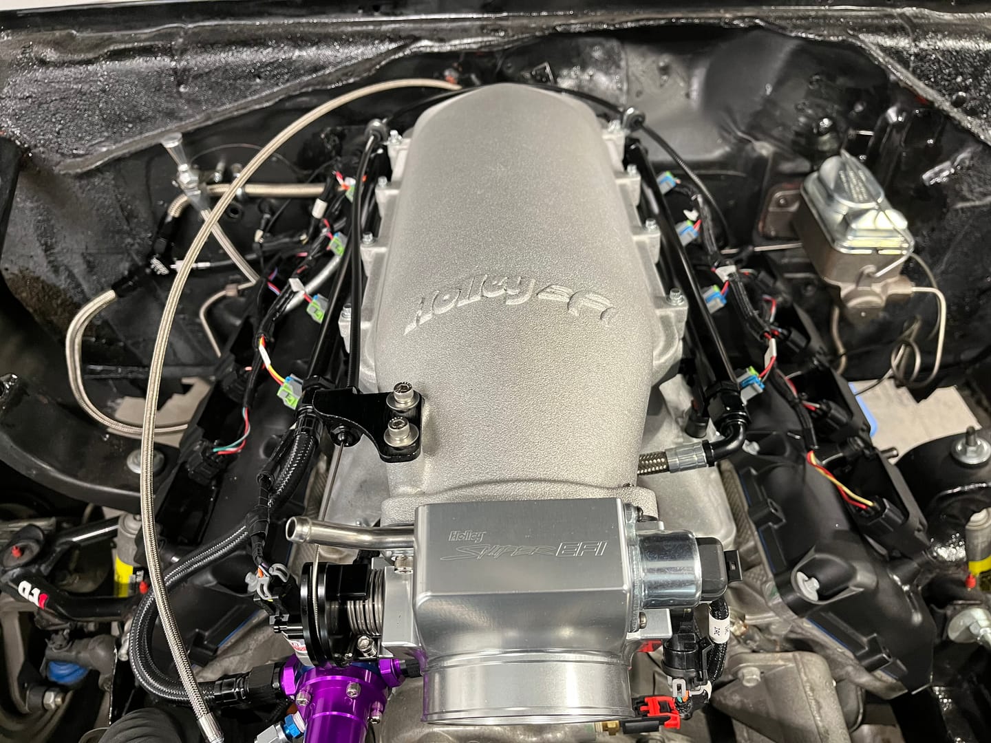 Customer photo review of Holley Hi-Ram / Low Ram Throttle Cable Bracket Black Anodized (Motion/Lokar Throttle Cable) 18-10005