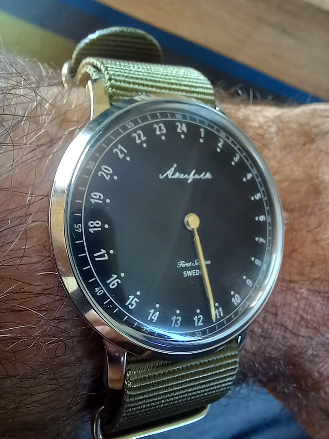 Customer photo review of First Season Silver Black with Green NATO