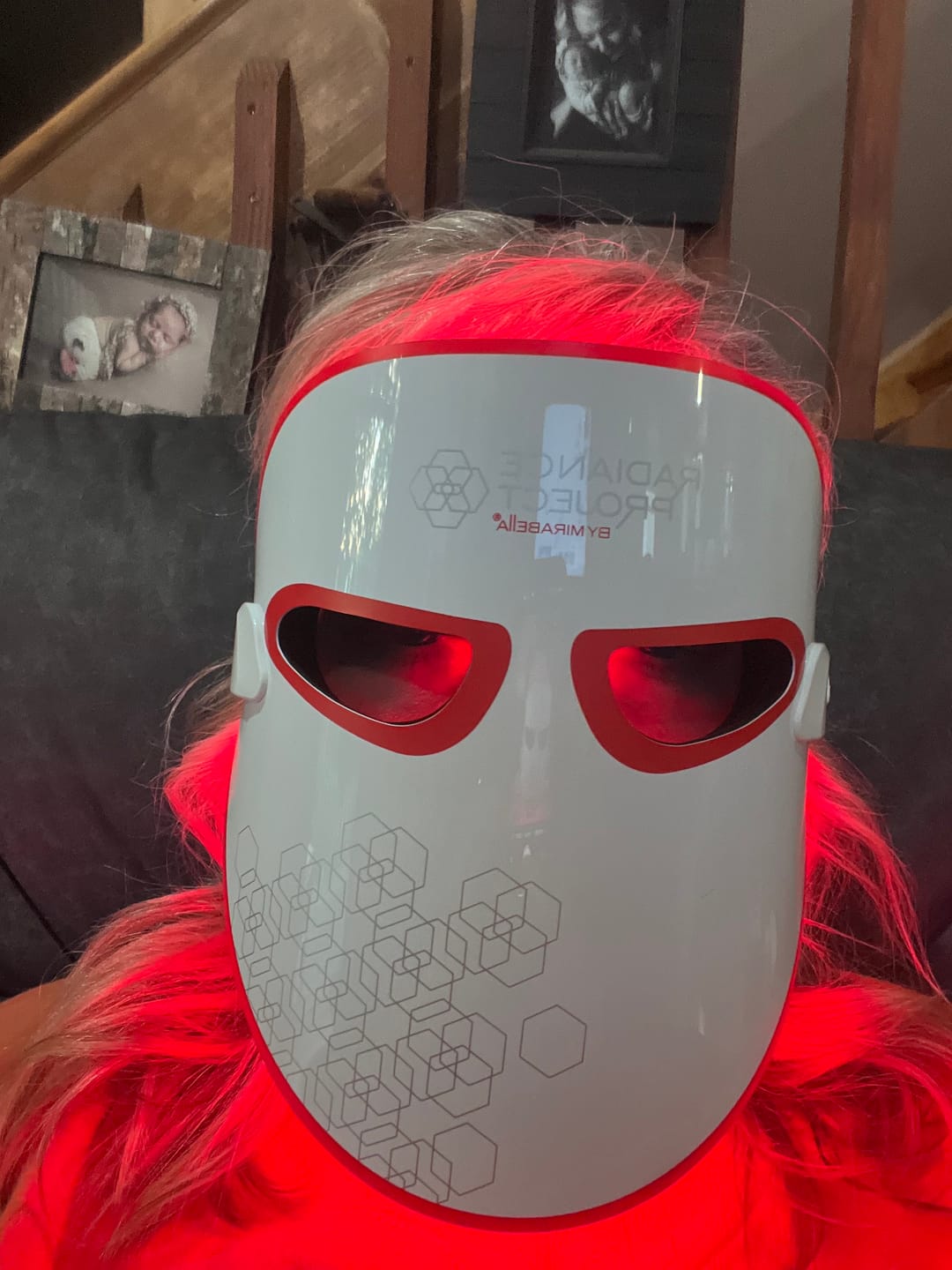 Customer photo review of Phototherapy 7-Color LED Facial Mask with Near Infrared