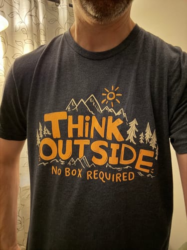 Customer photo review of "Think Outside" Comfort Colors T-Shirt