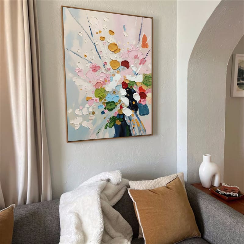 Customer photo review of Colorful Abstract Textured Painting Canvas #AT026