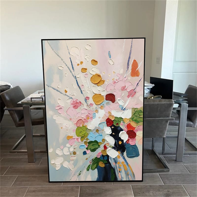 Customer photo review of Colorful Abstract Textured Painting Canvas #AT026