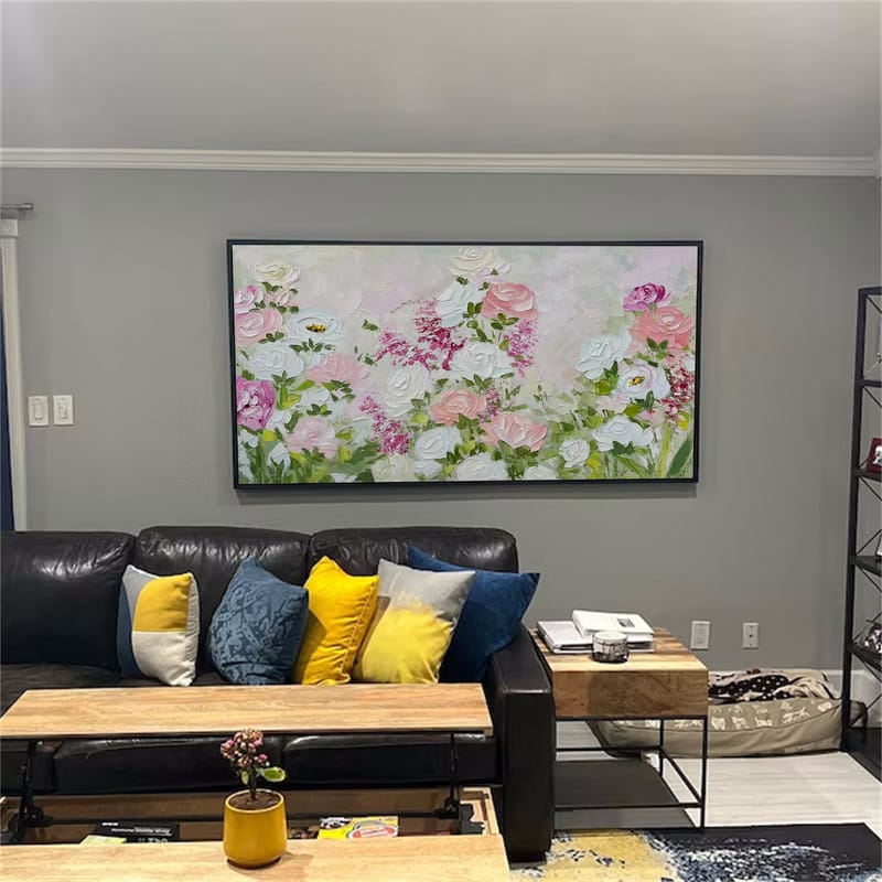 Customer photo review of Colorful Flower Textured Painting Canvas #FP002