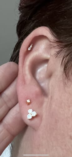 Customer photo review of Moissanite Solitaire Small Sleep Earrings