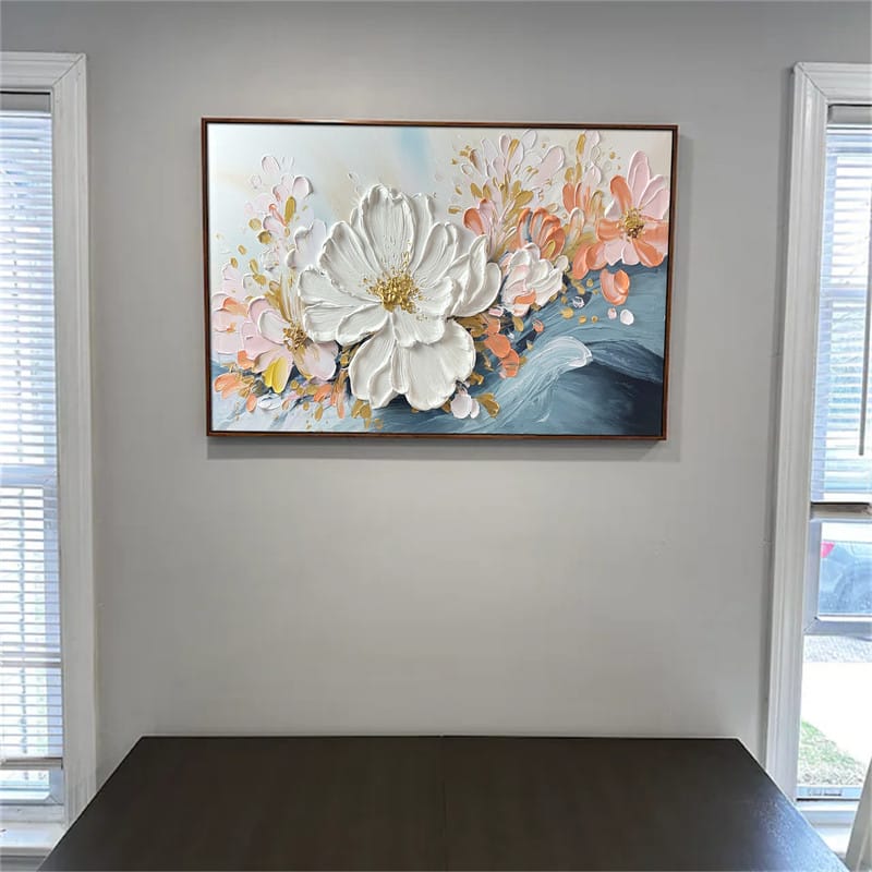 Customer photo review of Colorful Flower Textured Painting Canvas #FP011