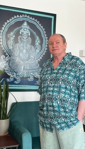 Customer photo review of Chemise rétro bohème à manches courtes pour hommes