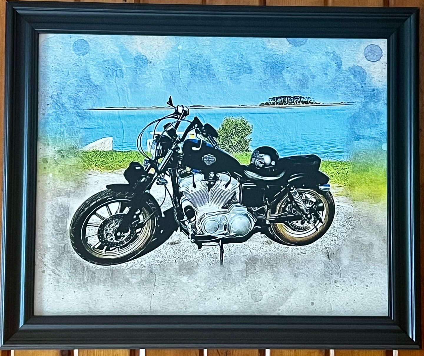 Customer photo review of Personalized Motocycle photo Painting