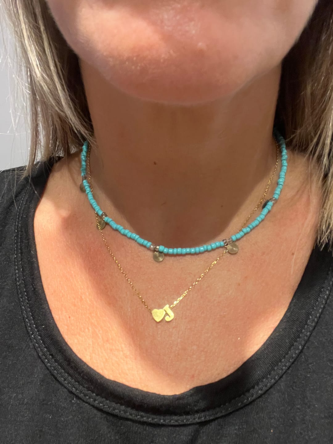 Customer photo review of Collar Letra Amor