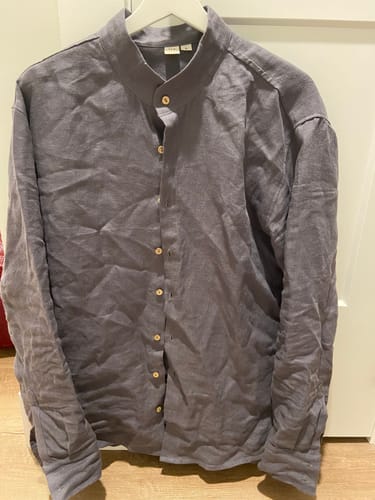 Customer photo review of READY TO SHIP Classic Long Sleeves Oxford Linen Men's Shirt