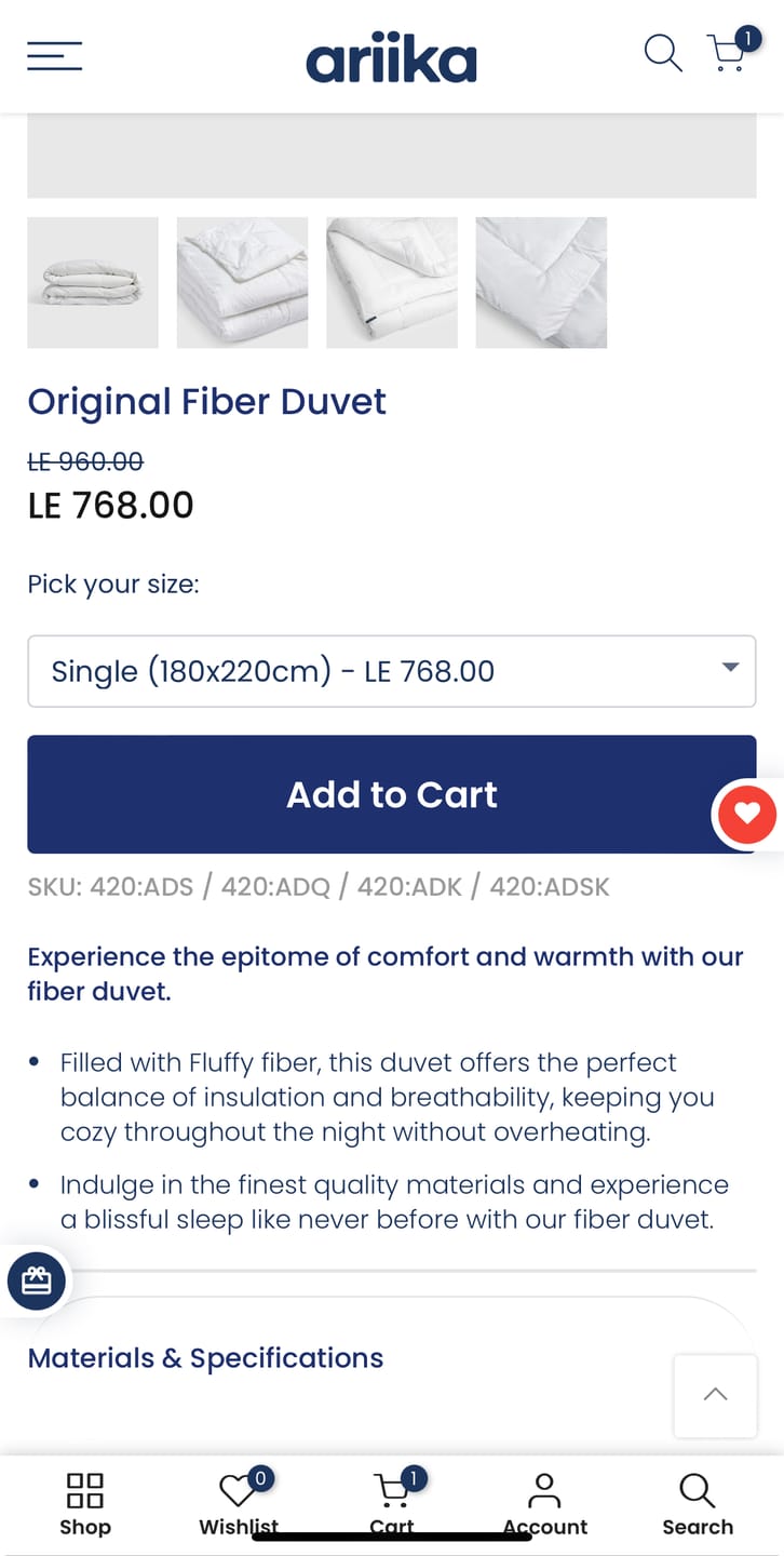 Customer photo review of Original Fiber Duvet