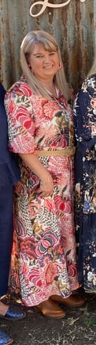 Customer photo review of Leah Floral Shirt dress in Multi Print-