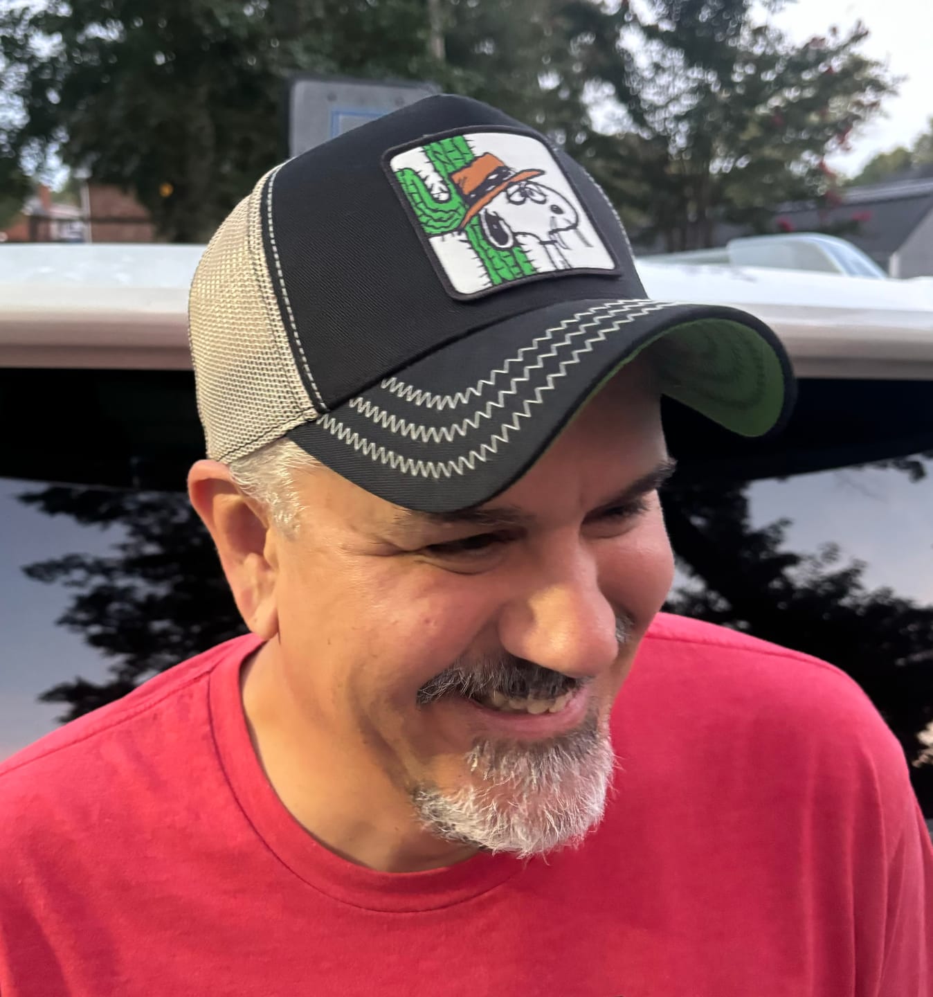 Customer photo review of OVERLORD X Peanuts: Spike Trucker Cap