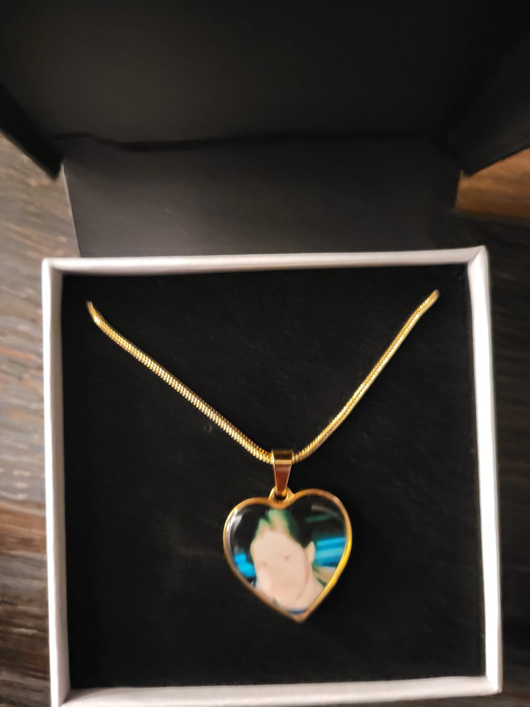Customer photo review of Photo Engraved Necklace Memorial Gift