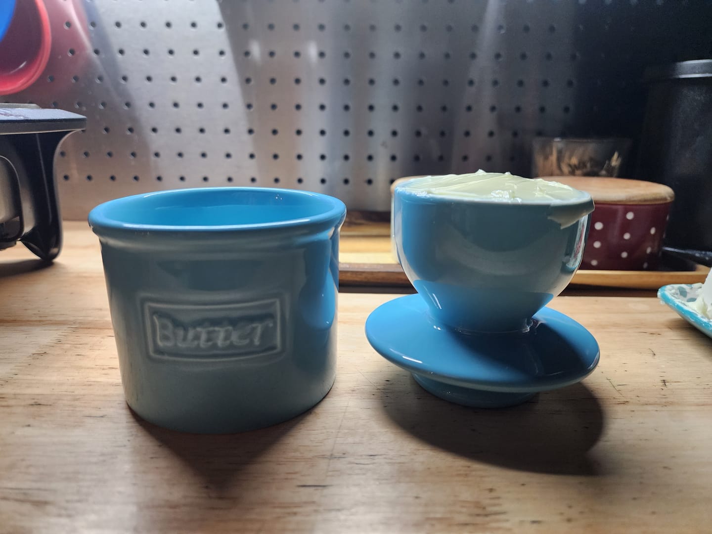 Customer photo review of Sky Blue Cafe Retro Butter Bell Crock