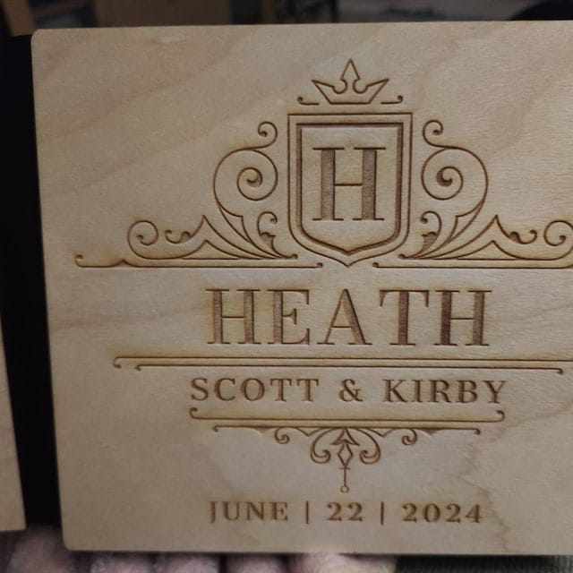 Customer photo review of Personalised Engraving Wooden & Vegan Leather Wedding Guest Book