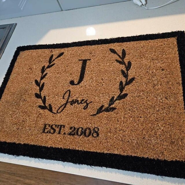 Customer photo review of Customised Black Border Doormat