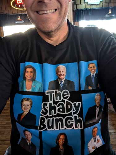Customer photo review of The Shady Bunch T-shirt