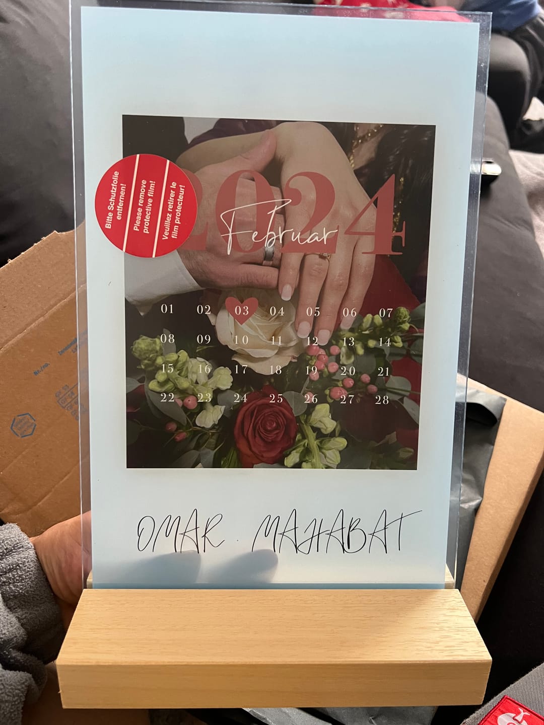 Customer photo review of Euer Love-Datum (Acryl-Glas)