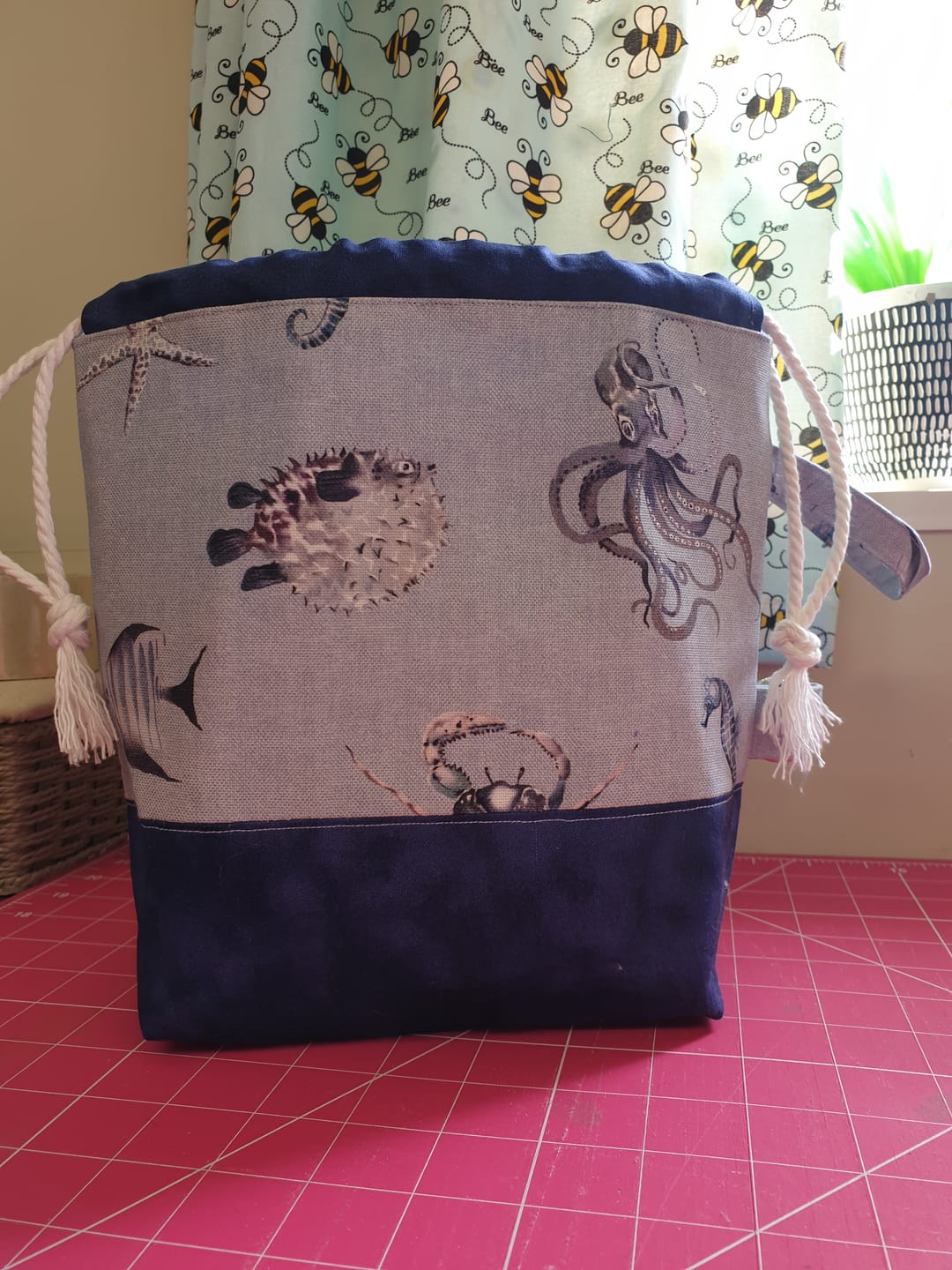 Customer photo review of Ocean Life Digital Print Cotton Canvas Fabric