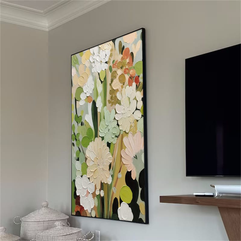 Customer photo review of Colorful Flower Textured Painting Canvas #FP015