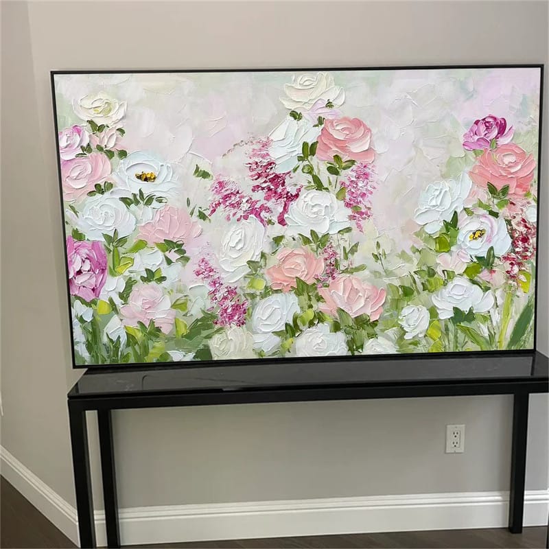 Customer photo review of Colorful Flower Textured Painting Canvas #FP002