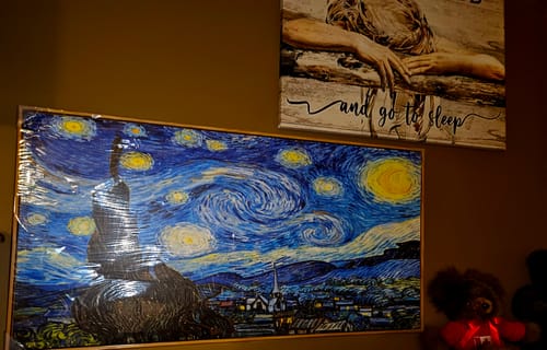Customer photo review of Famous Paintings "The Starry Night" Inspired Moissanite Engagement Ring