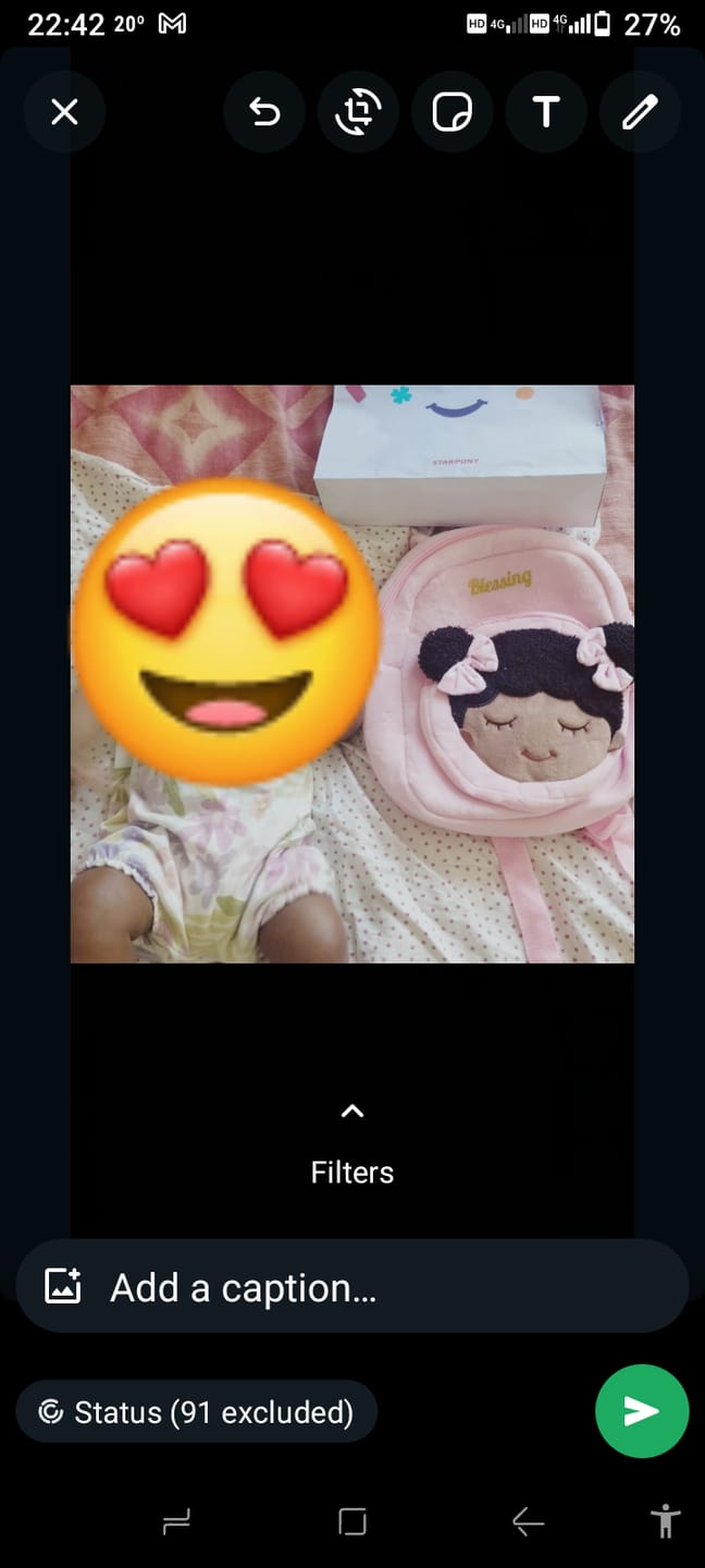 Customer photo review of Personalized Deep Skin Tone Pink Dora Backpack