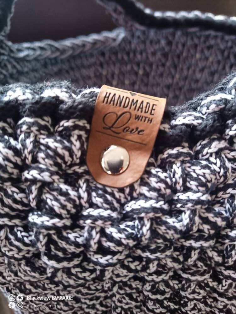 Customer photo review of Label-Set "Handmade With Love" Kunstleder Label für Häkelkörbe, Label aus Kunstleder - CS0050