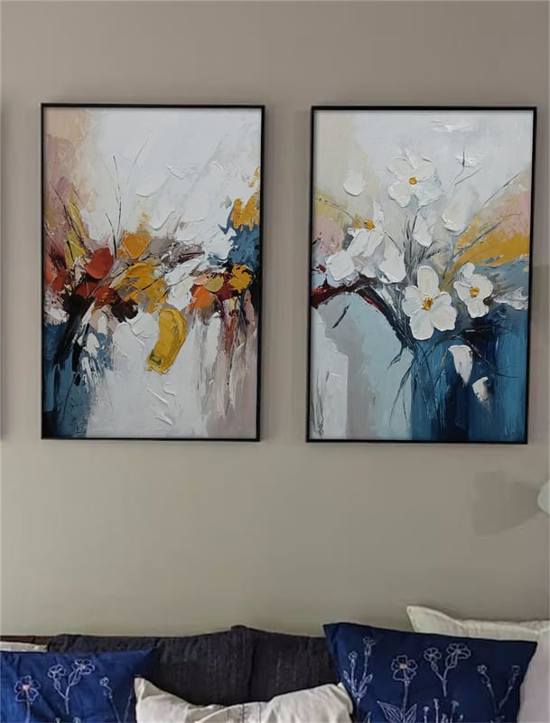 Customer photo review of Colorful Flower Textured Painting Canvas #FP004