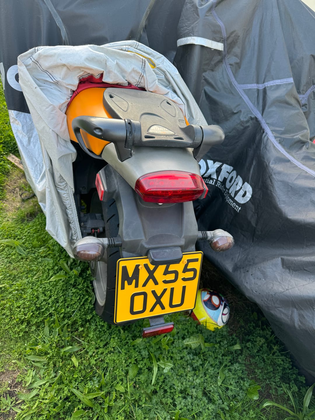Customer photo review of Metal Pressed Motorcycle Number Plate – 9 x 7 Inches
