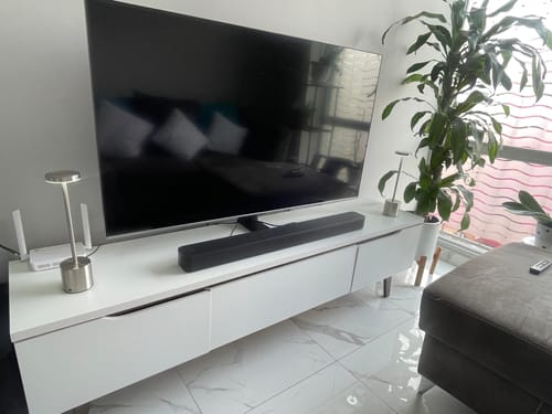 Customer photo review of Mueble para TV Reims Hasta 75 Pulgadas Blanco