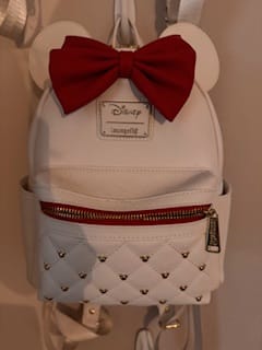 Customer photo review of Loungefly Disney The Minnie Mouse Classic Series Mini Backpack: The Sweetheart - 707 Street Exclusive