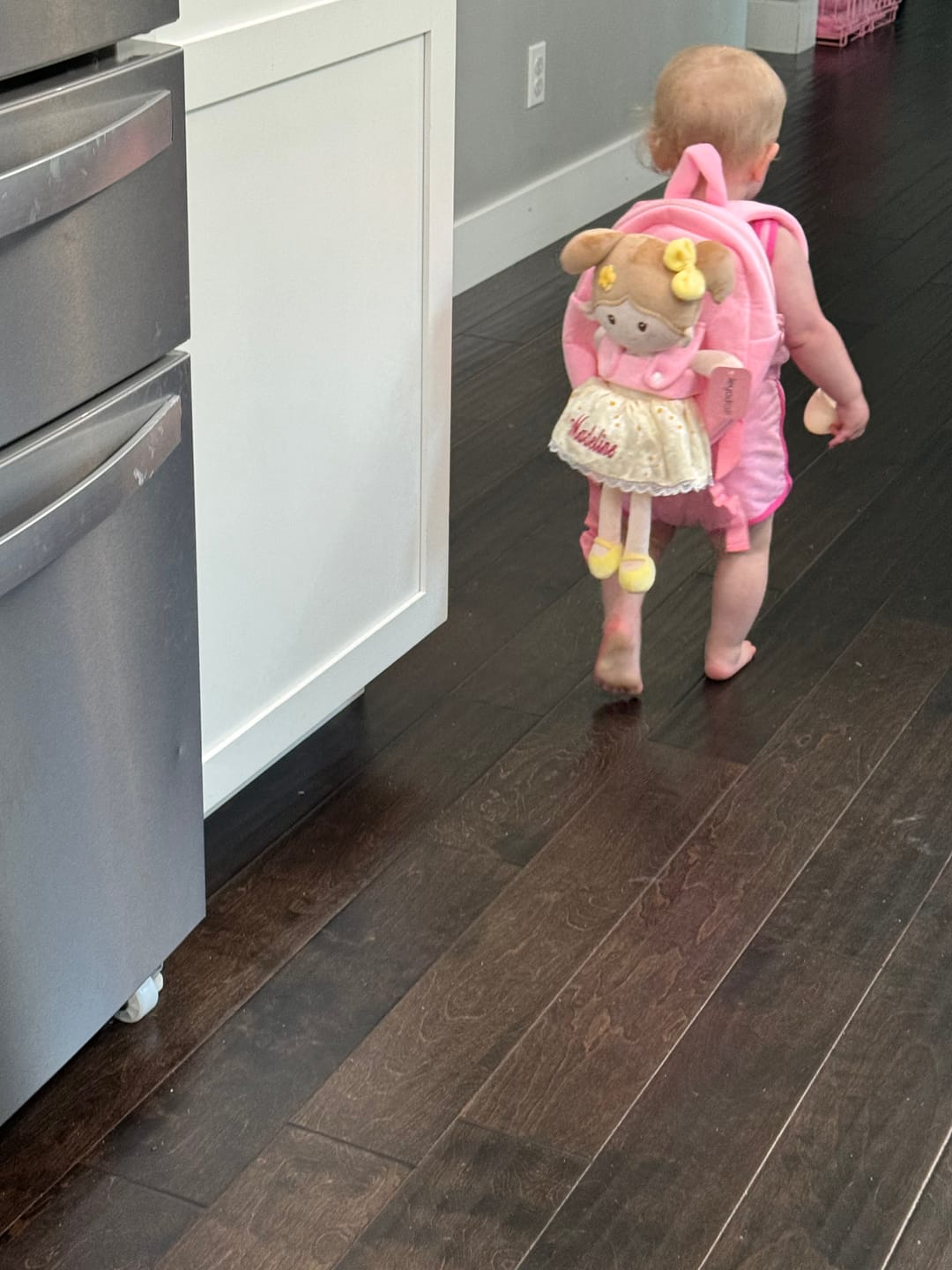 Customer photo review of Personalized Doll Carrier Backpack - 3 Colors